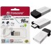 Флеш накопитель 16GB Transcend JetFlash 380, USB 2.0,OTG,металл серебро (TS16GJF380S)