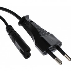 VCOM Кабель для аудио-видео техники IEC-320-C7--розетка 220V, 2-pin, 1.8м , черный (TP228-C7--CEE7/16-1.8-B_461372)
