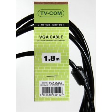 VCOM Кабель соединительный SVGA (15M/M) 1,8m 2 фильтра TV-COM <QCG120H-1.8M> (QCG120H-1.8M_844122)