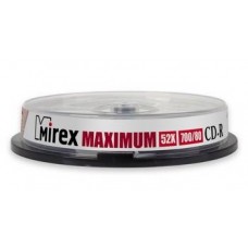 Диск CD-R Mirex 700 Mb, 52х, Maximum, Cake Box (10), (10/300) (201267)