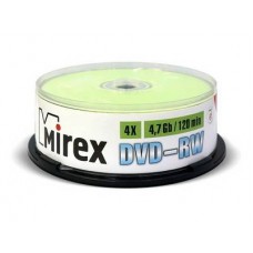 Диск DVD-RW Mirex 4.7 Gb, 4x, Cake Box (50), (50/300) (207221)