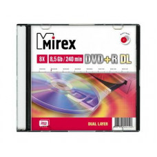Диск DVD+R Mirex 8.5 Gb, 8x, Slim Case (1), Dual Layer (1/50) (204190)