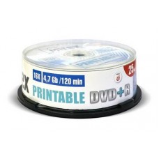 Диск DVD+R Mirex 4.7 Gb, 16x, Cake Box (25), Ink Printable (25/300) (203421)