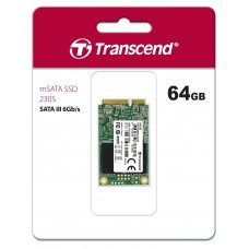 Твердотельный диск 64GB Transcend MSA230S, mSATA, SATA III, 3D TLC | R/W - 200/390 MB/s| (TS64GMSA230S)