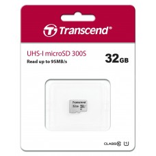 Флеш карта microSD 32GB Transcend microSDHC Class 10 UHS-1 U1, (без адаптера), TLC (TS32GUSD300S)
