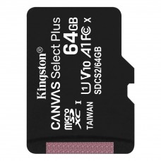 Kingston Technology Флеш карта microSD 64GB Kingston microSDXC Class 10 UHS-I U1 Canvas Select Plus 100MB/s (SDCS2/64GBSP)