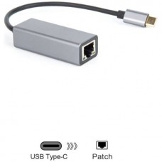 Кабель-переходник USB 3.1 Type-C --)RJ-45 1000Mbps Ethernet, Aluminum Shell, 0.15м VCOM (DU320M_256361)