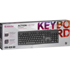 Defender Проводная клавиатура Action  HB-719 RU,черный,мультимедиа (45719)