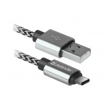 Defender Кабель USB2.0 USB09-03T PRO Белый, AM-Type-C, 1m, 2.1A (87815)