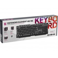 Defender Клавиатура беспроводная Element HB-195 RU,черный,мультимедиа (45195)