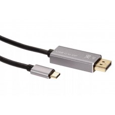 Кабель-адаптер USB Type-Cm --) DP1.4v (m) 8K@60Hz, 1.8m , Alum Shell,VCOM  (CU480MC-1.8M_217904)
