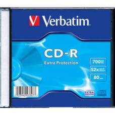 Диск CD-R Verbatim 700 Mb, 52x, Slim Case (1), DL (1/200) (43347)
