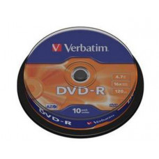 Диск DVD-R Verbatim 4.7 Gb, 16x, Cake Box (10), (10/200) (43523)