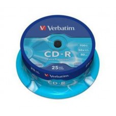 Диск CD-R Verbatim 700 Mb, 52x, Cake Box (25), DL (25/200) (43432)