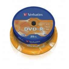 Диск DVD-R Verbatim 4.7 Gb, 16x, Cake Box (25), (25/200) (43522)