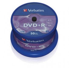 Диск DVD+R Verbatim 4.7 Gb, 16x, Cake Box (50), (50/200) (43550)