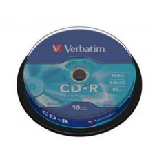 Диск CD-R Verbatim 700 Mb, 52x, Cake Box (10), DL (10/200) (43437)