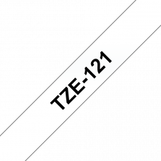 BROTHER Наклейка ламинированная TZ-E121 (9 мм черн/прозр) (TZE121)