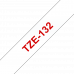 BROTHER Наклейка ламинированная TZ-E132 (12 мм красн/прозр) (TZE132)