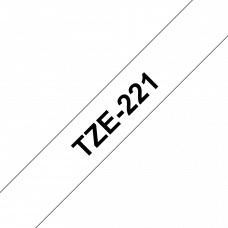 BROTHER Наклейка ламинированная TZ-E221 (9 мм черн/бел) (TZE221)