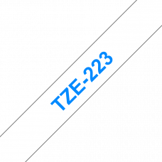 BROTHER Наклейка ламинированная TZ-E223 (9 мм син/бел) (TZE223)
