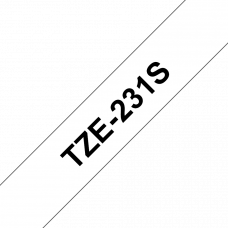 BROTHER Наклейка ламинированная TZ-E231 (12 мм черн/бел) (TZE231)