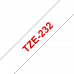 BROTHER Наклейка ламинированная TZ-E232 (12 мм красн/бел) (TZE232)