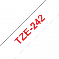 BROTHER Наклейка ламинированная TZ-E242 (18 мм красн/бел) (TZE242)
