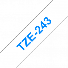 BROTHER Наклейка ламинированная TZ-E243 (18 мм син/бел) (TZE243)