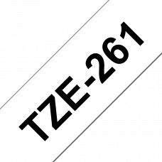 BROTHER Наклейка ламинированная TZ-E261 (36 мм черн/бел) (TZE261)