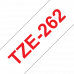BROTHER Наклейка ламинированная TZ-E262 (36 мм красн/бел) (TZE262)