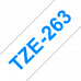 BROTHER Наклейка ламинированная TZ-E263 (36 мм син/бел) (TZE263)