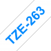 BROTHER Наклейка ламинированная TZ-E263 (36 мм син/бел) (TZE263)