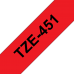 BROTHER Наклейка ламинированная TZ-E451 (24 мм черн/красн) (TZE451)