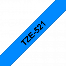 BROTHER Наклейка ламинированная TZ-E521 (9 мм черн/син) (TZE521)