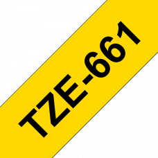BROTHER Наклейка ламинированная TZ-E661 (36 мм черн/желт) (TZE661)