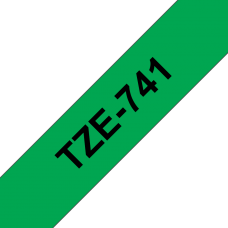BROTHER Наклейка ламинированная TZ-E741 (18 мм черн/зелен) (TZE741)
