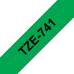 BROTHER Наклейка ламинированная TZ-E741 (18 мм черн/зелен) (TZE741)