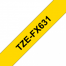 BROTHER Наклейка ламинированная TZ-EFX631 (12 мм х 8 м  черный на желтом фоне) (TZEFX631)