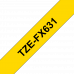 BROTHER Наклейка ламинированная TZ-EFX631 (12 мм х 8 м  черный на желтом фоне) (TZEFX631)