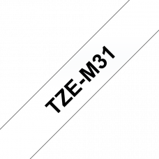 BROTHER Наклейка ламинированная TZ-EM31 (12 мм черн/прозр матовый) (TZEM31)