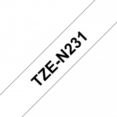 BROTHER Наклейка НЕламинированная TZ-EN231 (12 мм черн/бел) (TZEN231)