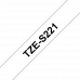 BROTHER Наклейка ламинированная повышенной адгезии TZ-ES221 (9 мм черн/бел) (TZES221)