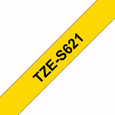 BROTHER Наклейка ламинированная повышенной адгезии TZ-ES621 (9 мм черн/желт) (TZES621)