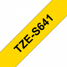 BROTHER Наклейка ламинированная повышенной адгезии TZ-ES641 (18 мм черн/желт) (TZES641)