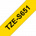 BROTHER Наклейка ламинированная повышенной адгезии TZ-ES651 (24 мм черн/желт) (TZES651)