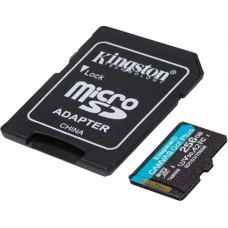 KINGSTON TECHNOLOGY Флеш карта microSD 256GB Kingston microSDXC Class 10 UHS-I U3 V30 Canvas Go Plus (SD адаптер) 170MB/s (SDCG3/256GB)