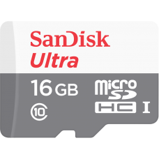 Флеш карта microSD 16GB SanDisk microSDHC Class 10 Ultra 80MB/s (SDSQUNS-016G-GN3MN)