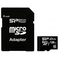 Флеш карта microSD 128GB Silicon Power Elite microSDXC Class 10 UHS-I (SD адаптер) (SP128GBSTXBU1V10SP)
