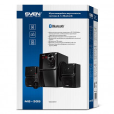 SVEN MS-305, черный, акустическая система 2.1, мощность (RMS): 20 Вт + 2x10 Вт, FM-тюнер, USB/SD, дисплей, ПДУ, Bluetooth (SV-013615)